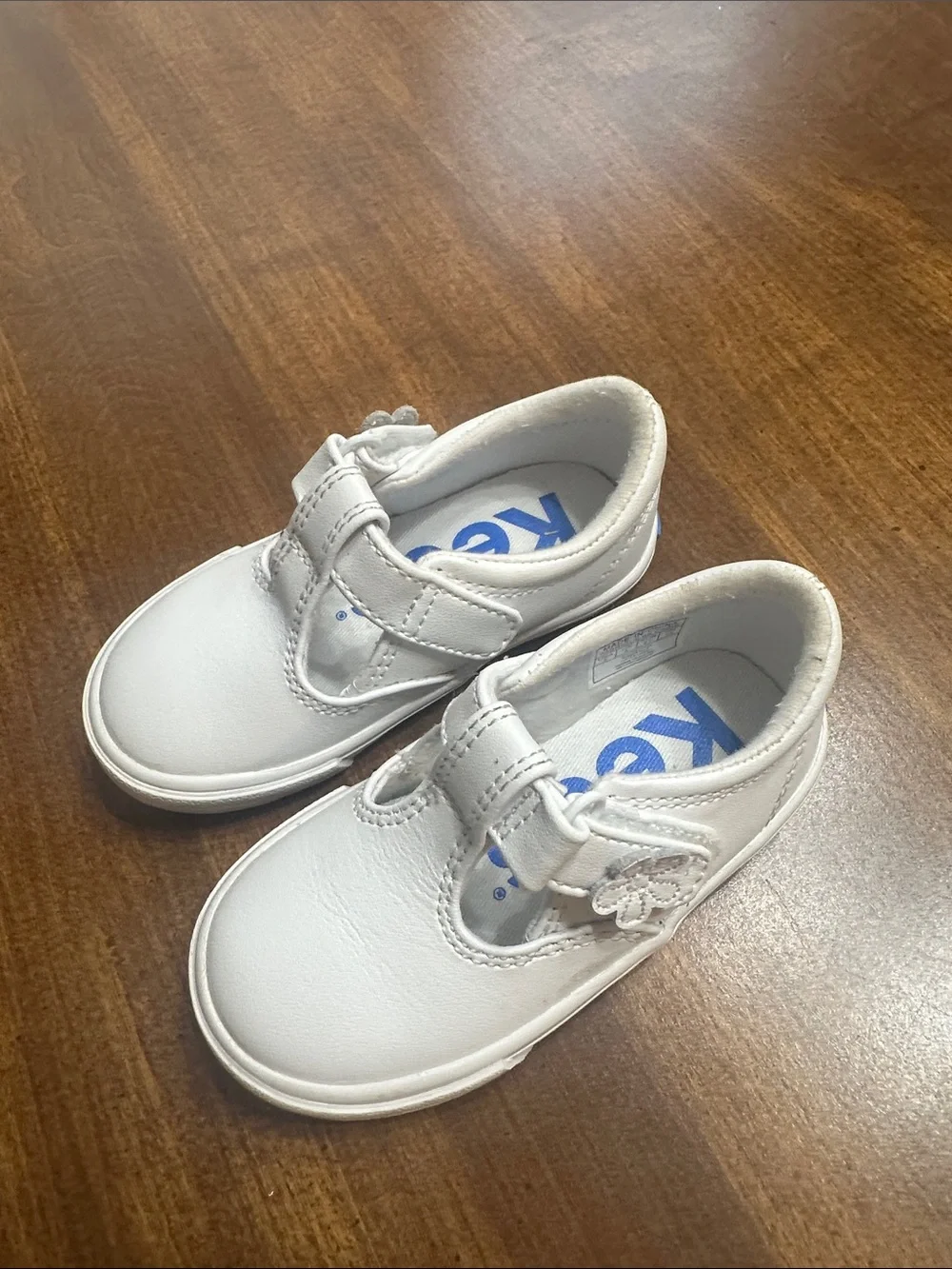 Kids White Leather Mary Jane Shoes